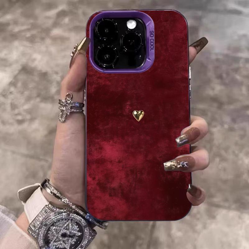 Золотое Сердце Любви Посеребренный Чехол Для Телефона iPhone 17 Pro Max 16 15 14 13 12 11 Pro 17 Air 16E 7 8 Plus X XS XR
