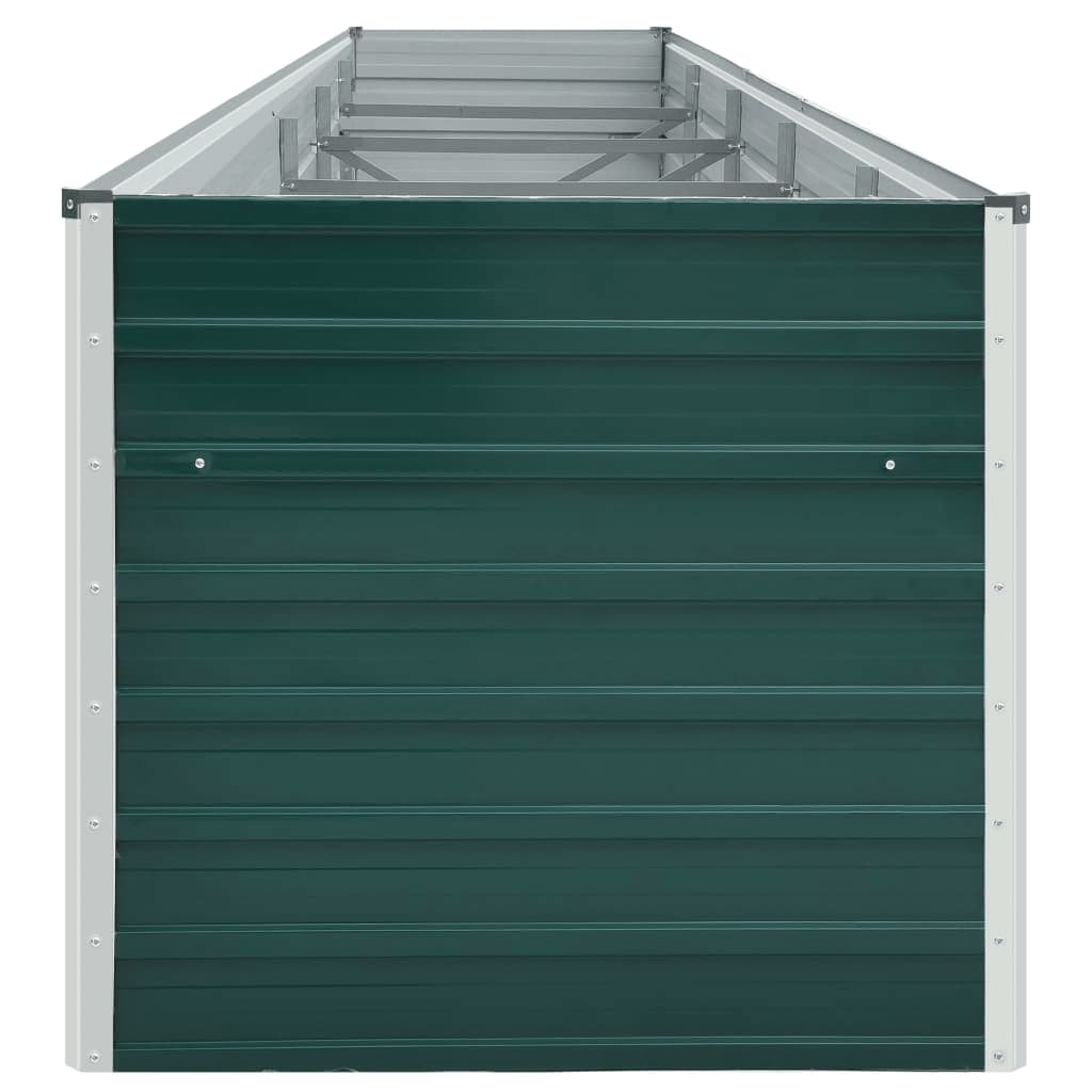 Garden Raised Bed Galvanized Steel 400 x 80 x 45 cm Green