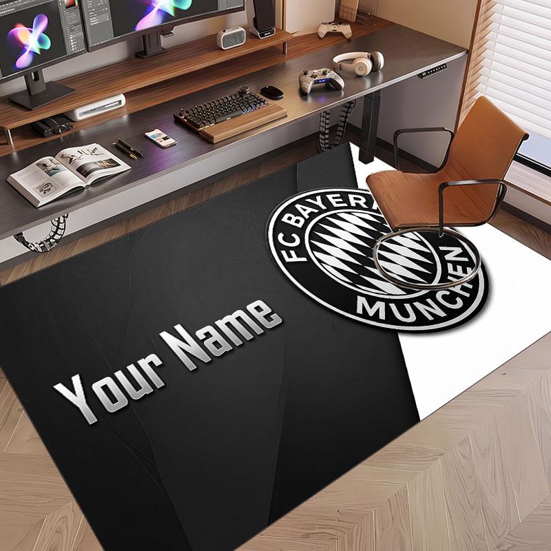 Custom Rug Bayern Munich Pattern Print Name Text Soft Non‑Slip Floor Carpet for Home Indoor Decoration