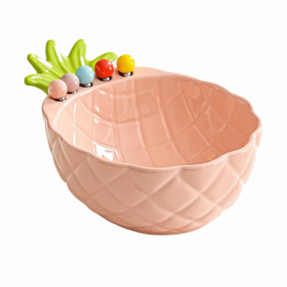 Cream-Style Fruit Serving Plate Reusable Ceramic Fruit Bowl Salad Dessert Bowl Kitchen Use