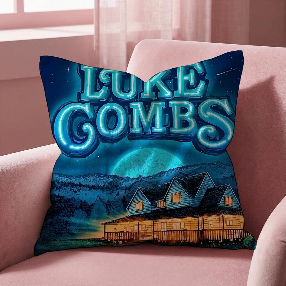 Luke Bryan Cushion Cover Multi-Scene Pillow Cover for Home & Car - Reversible, Soft & Durable for Daily Use