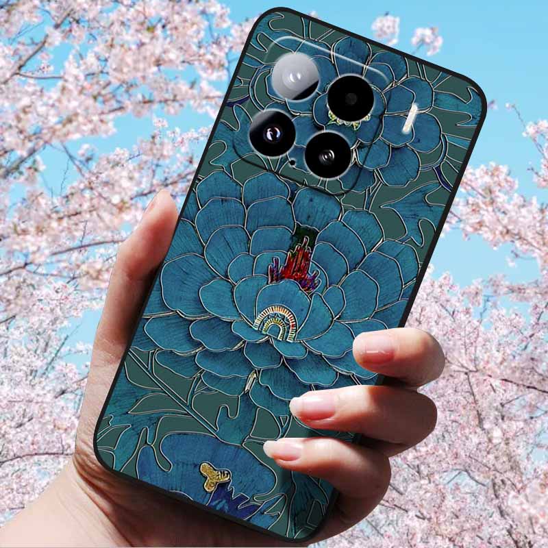 Для Xiaomi 15 Pro 5G 6.73" Чехлы 3D Рельефный Мягкий Силиконовый Чехол Ретро Тисненый для Xiaomi 15 5G Телефон Mi 15pro 15 3D Мягкий ТПУ Чехол