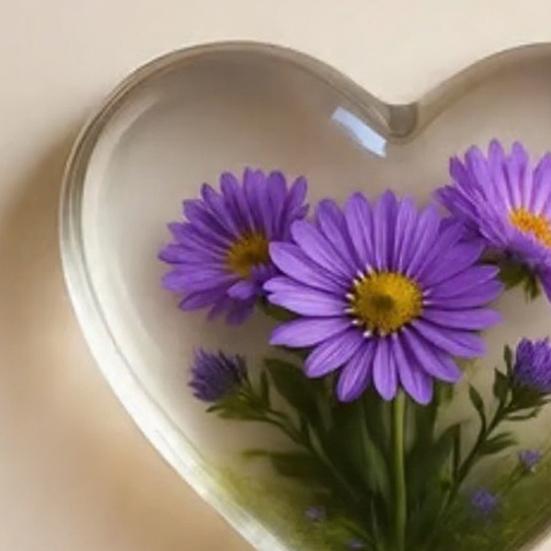 Birth Flower Pocket Hug with Healing Encouragement Poems Birth Flower Clear Heart Keepsake Portable Sentimental