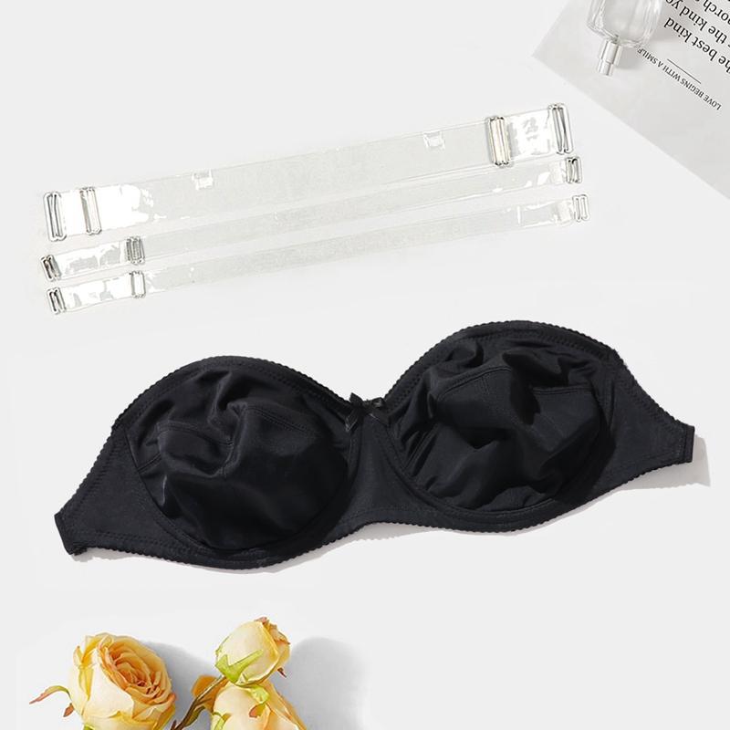 Women Invisible Strap Bra Plus Size Underwear Half Coverage Ultra-Thin Breathable Lingerie with Wired 85-100Cd Cup Top