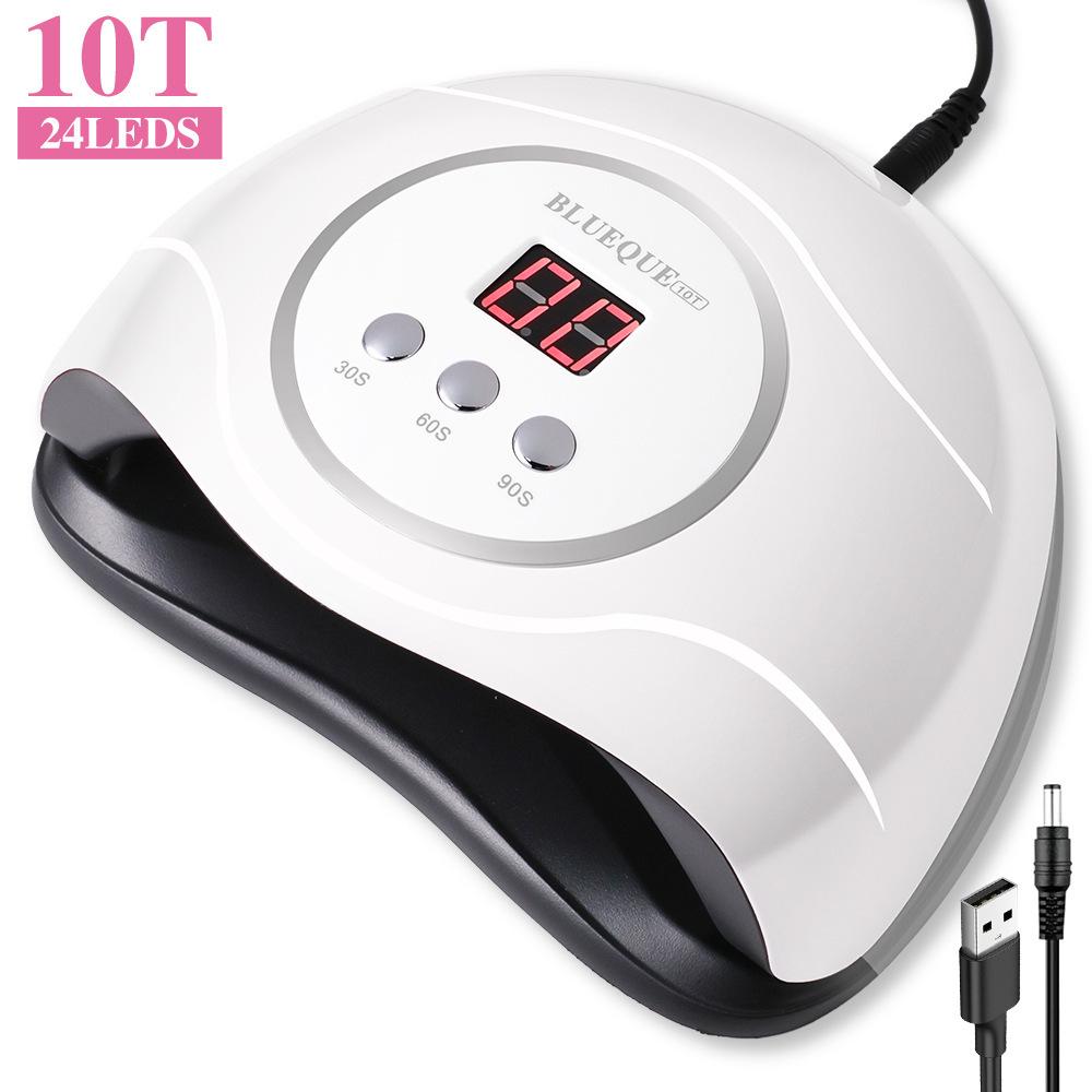 48W USB Powered Nail Lamp, Fast Cure LED Light Therapy Machine, Mini UV Gel Nail Dryer, 10T Portable Manicure Tool