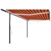 День и Ночь - День и Ночь Автоматическая маркиза со светодиодным датчиком ветра оранжево-коричневая 5х3 м