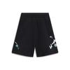 Sports Life Cartoon Letter Print Straight Leg Sports Shorts Women Bottoms Black AKST664-2