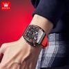 OLEVS Mens Watches Top Brand Luxury Tonneau Dial Quartz Watch for Men Waterproof Luminous Week Date Chronograph Male Wristwatch