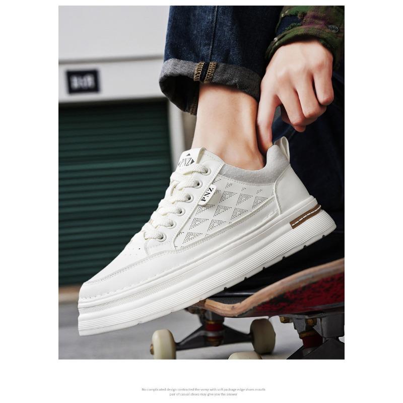 Men Breathable Casual Low Top Solid Color Board Sneakers Versatile Daily Footwear