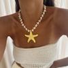 Bohemia Starfish Pendant Necklace for Women Summer Beach Style Clavicle Chain Choker Party Jewelry Accessories