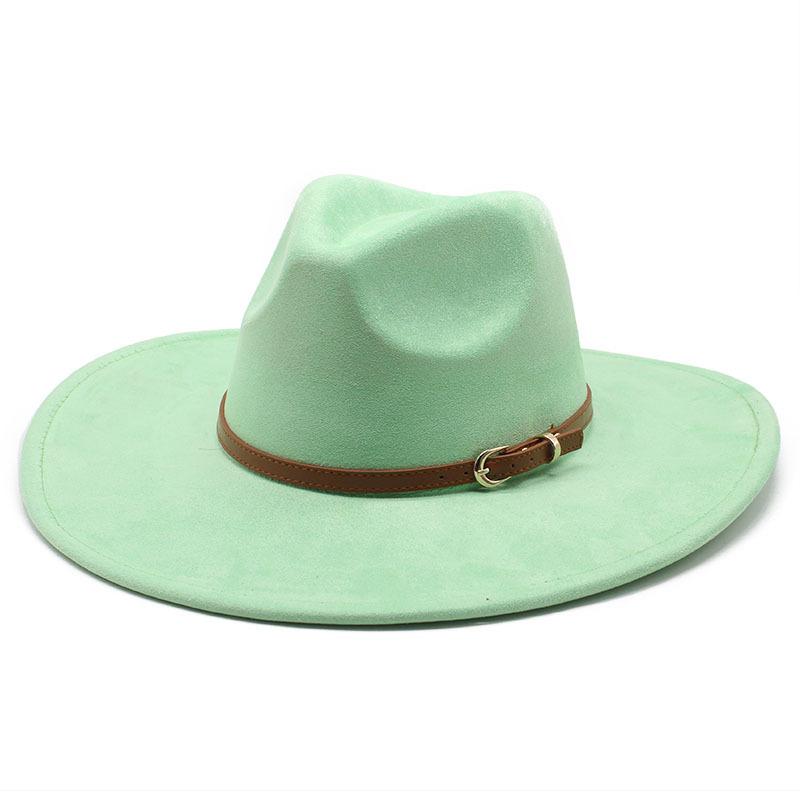 Замшевый цилиндр для мужчин и женщин, большая шляпа с карнизом, плоская кромка, джазовая шляпа