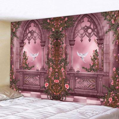 Гобелен с принтом, европейский архитектурный пейзаж, настенный подвесной хиппи, богемный фон для гостиной, спальни, украшение стены