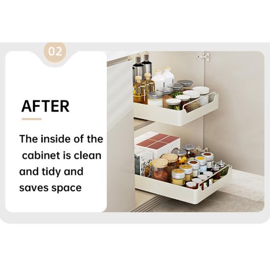 Pull Out Cabinet Organizer Fixed with Adhesive Nano Film Punch-free Heavy