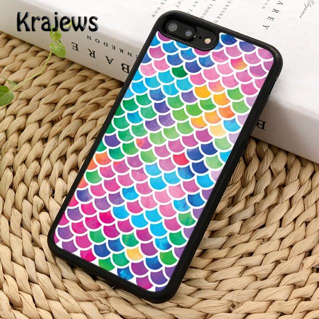 Чехол для телефона Krajews Watercolor Faux Glitter Mermaid Scales для iPhone 14 5s 6s 7 8 plus X XR XS 11 12 13 pro max Samsung S21 S22