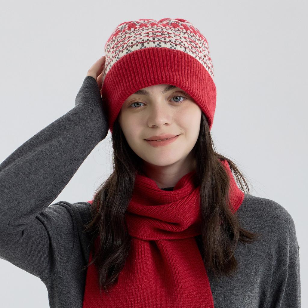 DIMANAF Зимняя Осенняя Женская Шапка Цветочная Толстая Вязаная Шапка Новая Женская Теплая Толстая 2025 Мода