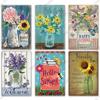 Decor Mason Jar Flower Vintage Tin Sign Retro Sunflower Metal Signs for Farmhouse Decor Home Garden Living Room Wall Decor