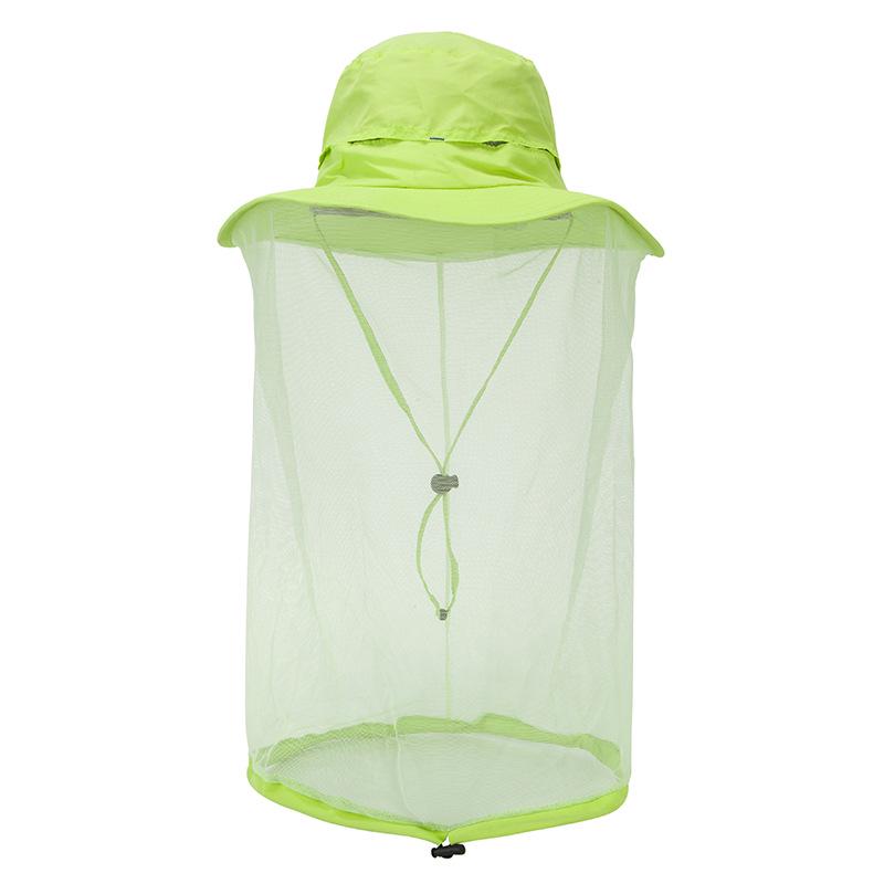 Hat outdoor sun protection big eaves hat travel bucket hat anti-mosquito visor net gauze hat