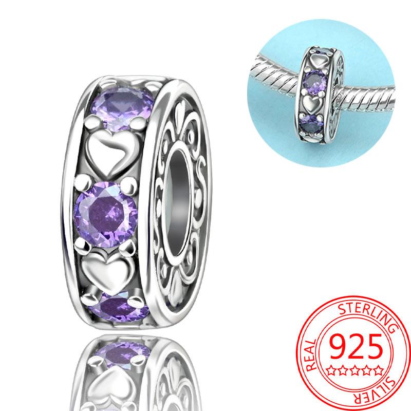 Медные Блестящие Розовые Подвески-Шармы в Форме Сердца Подходят для Оригинального Браслета для Женщин Ювелирные Изделия в Подарок на День Святого Валентина