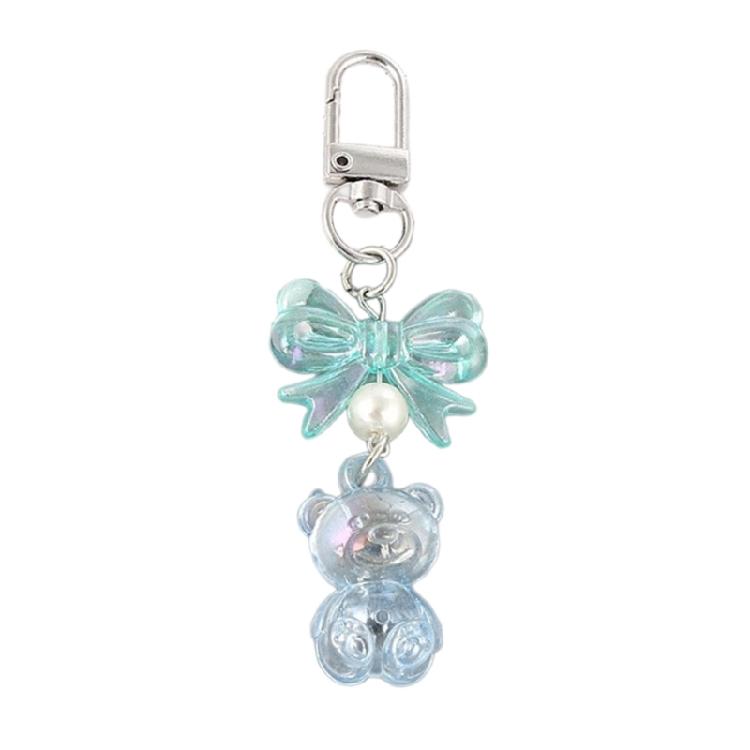 Акриловый очаровательный брелок-подвеска в виде медвежонка, привлекательный бантик, держатель для ключей