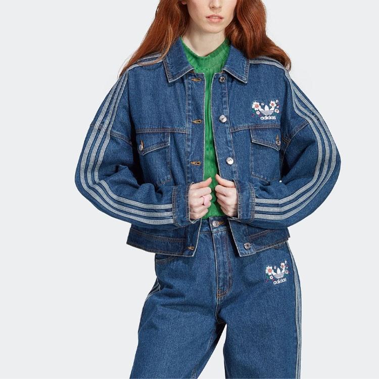 (WMNS) Джинсовая куртка adidas Originals с логотипом 'Blue Indigo' Женская IP3767