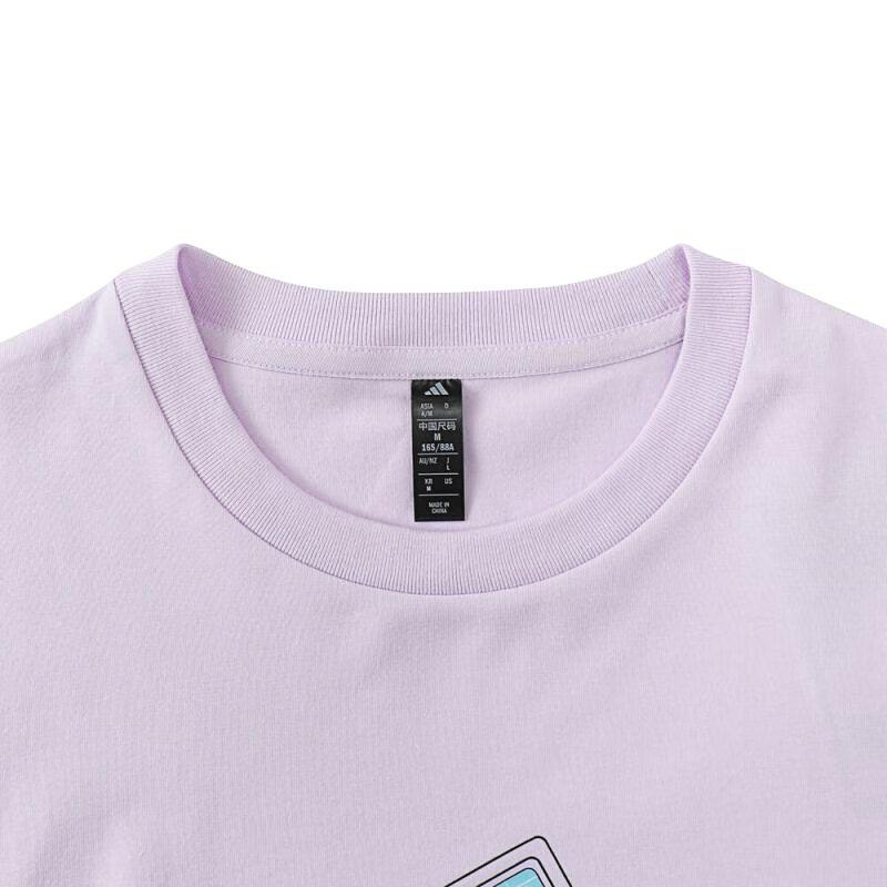 adidas Удобная футболка с коротким рукавом Женские топы Фиолетовый KC0972