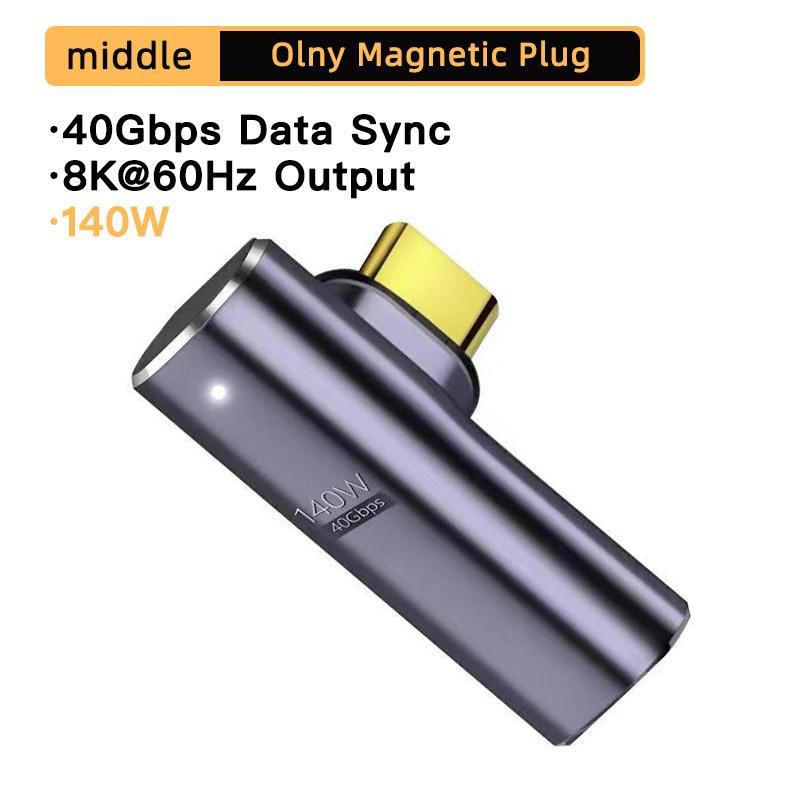 PD140W USB4.0 40 Гбит/с Thunderbolt3 Магнитный адаптер USB C к Type C Кабель-конвертер для быстрой зарядки Магнитный преобразователь 8K @ 60 Гц Адаптер USB Type C
