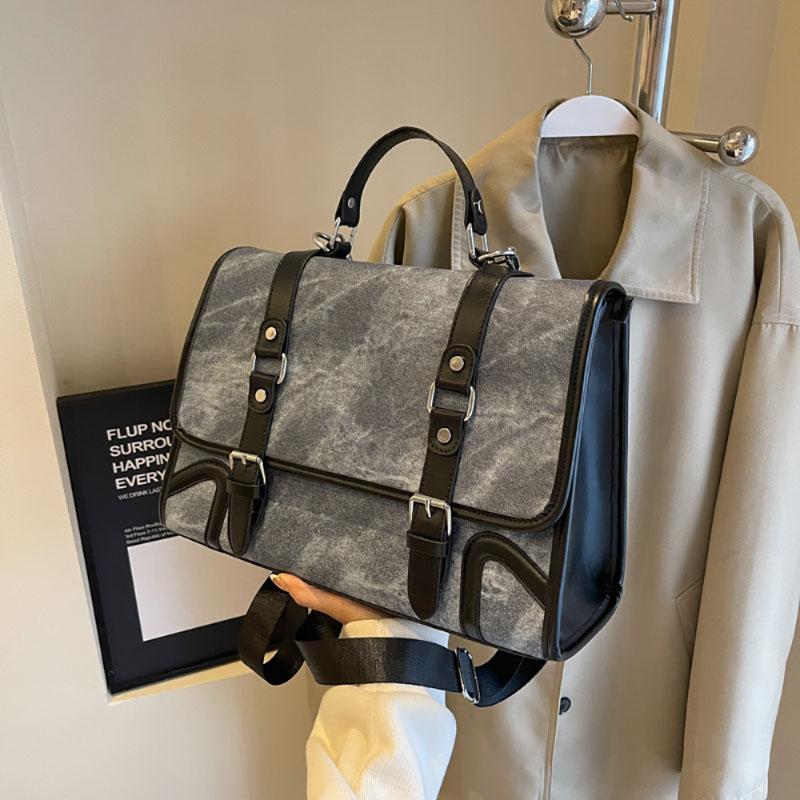 Autumn-Winter Vintage Design Messenger Bag Large Capacity Backpack Single-Shoulder Briefcase Preppy Style Fashion Crossbody Pack