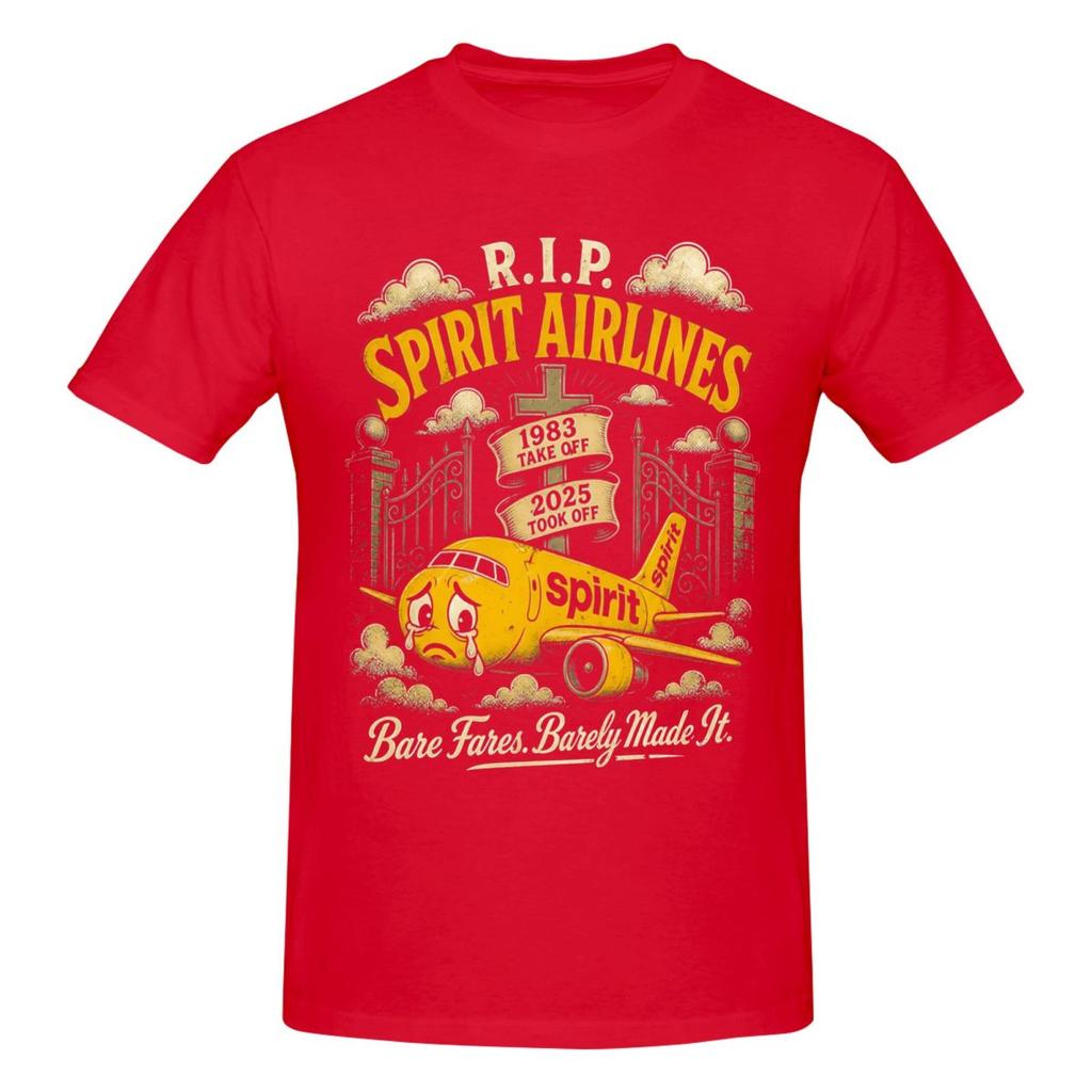 Унисекс RIP Spirit Airlines 19832026 Смешная футболка 2026 Винтажная хлопковая футболка с круглым вырезом Мужская