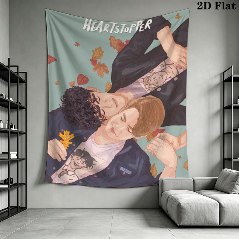 Heartstopper anime1 Wall Tapestry Aesthetic Wall Hanging Printed Fabric Blanket Decorative Tapestries for Bedroom Living Room Home Decor