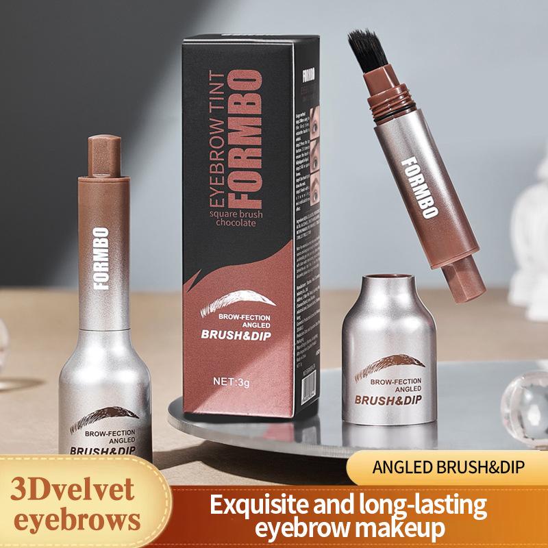 4-цветный крем для бровей с большой головкой-кисточкой, окрашивает дикие брови, долговечный и водостойкий для создания идеальных и густых бровей