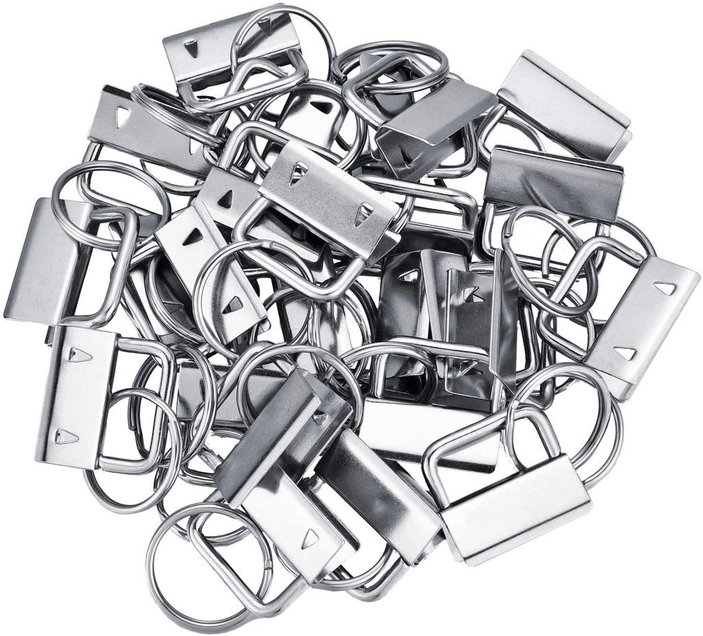 50 Pieces Key Fob Hardware Key Chain Fob Wristlet Hardware With Key Ring For Lanyard