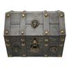 Wooden Treasure Chest Boxes Hand Crafted Vintage Wooden Box with Mini Metal Lock for Storing