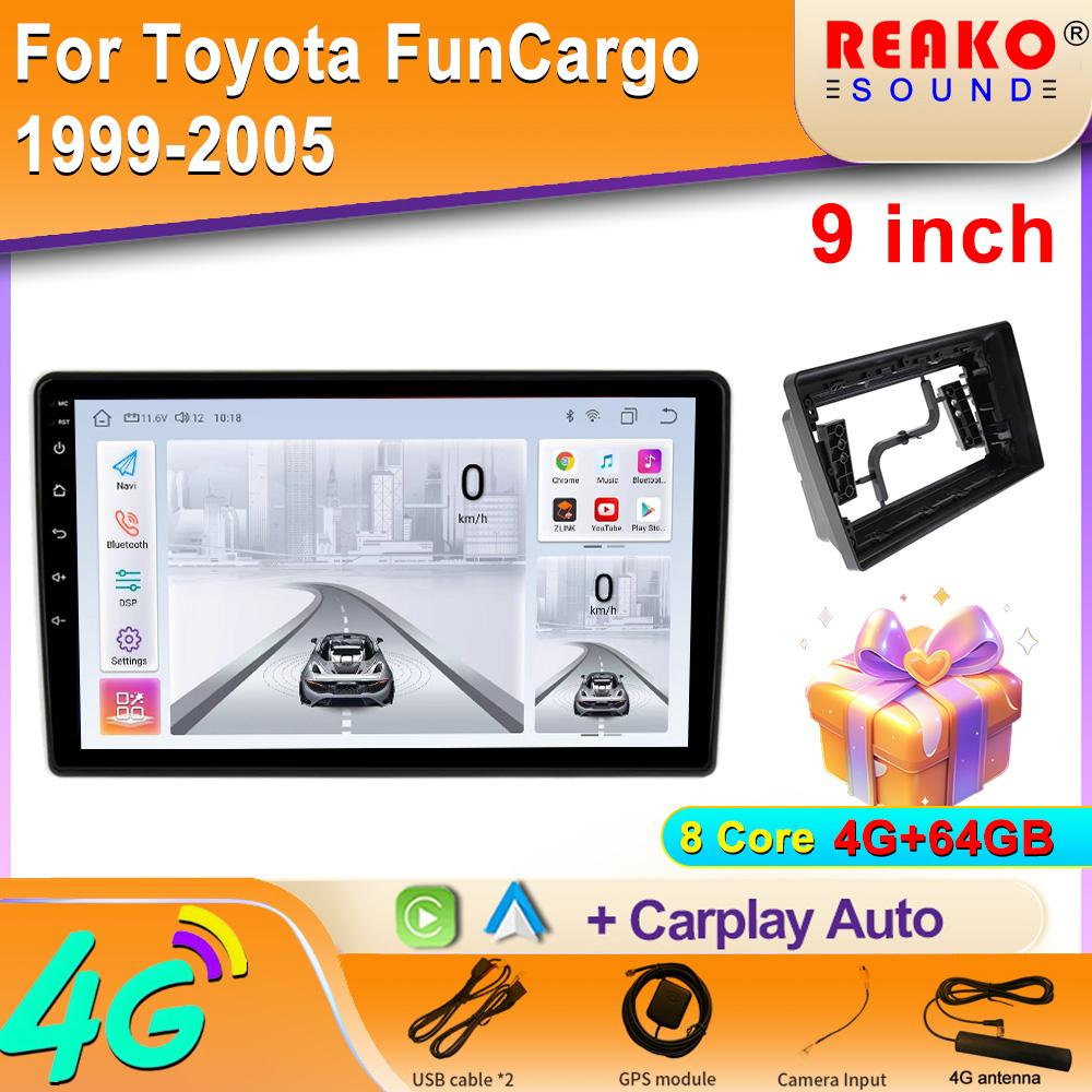 Android для Toyota FunCargo 1999-2005 Автомобильный радиоприемник DSP GPS Мультимедиа Видеоплеер Беспроводной CarPlay Android Auto 2din Stereo
