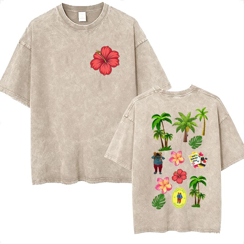Debi Tirar Mas Fotos Album Print T Shirt Bad Bunny Vintage Washed Oversized Tshirts Men Women Casual Clothing Tshirt Tops