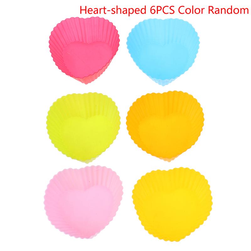 6PCS Silicone Cake Cupcake Cup Cake Tool Bakeware Baking Silicone Mold Cupcake