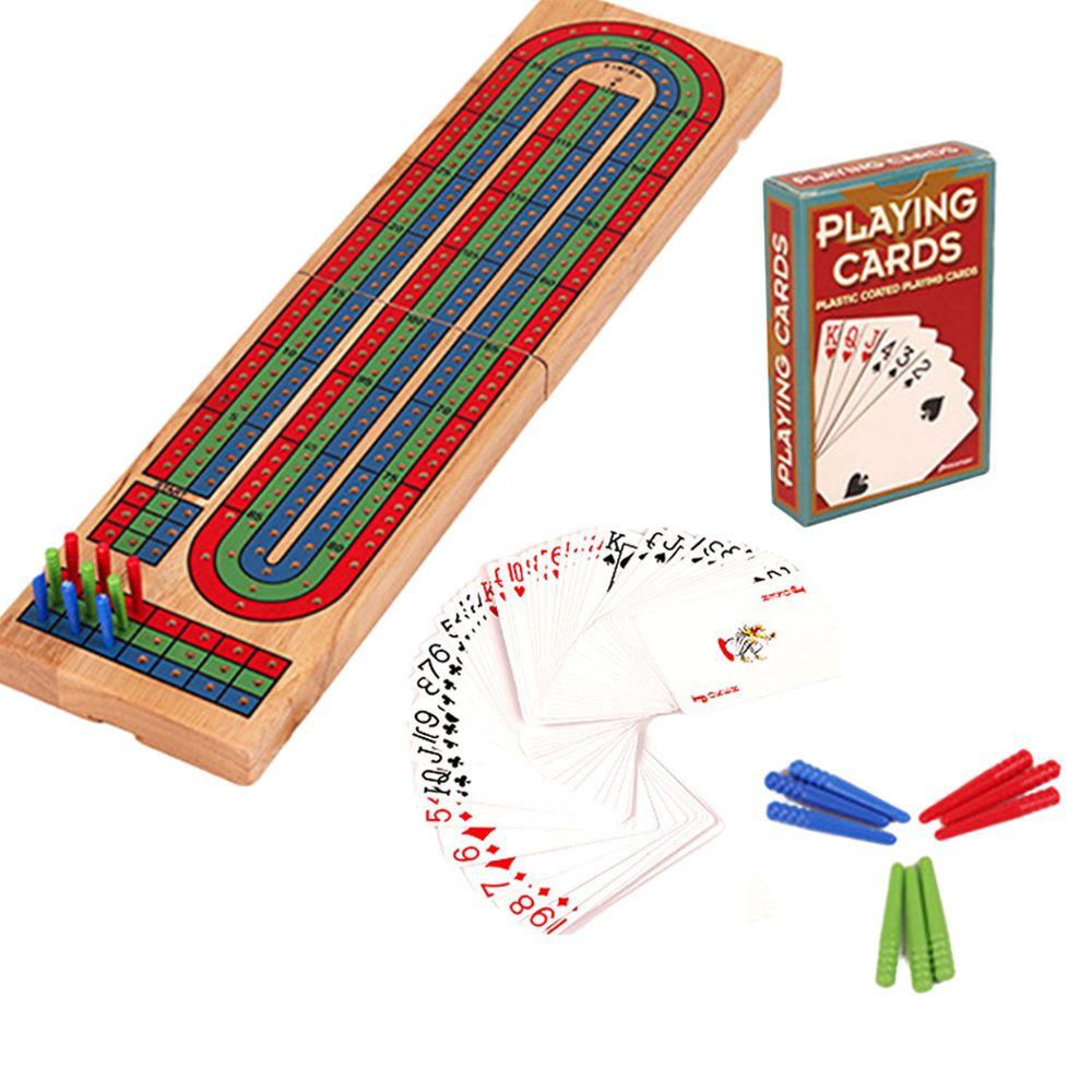 Деревянная игра Cribbage Wars Классическая доска для подсчета очков Набор для игры в Cribbage со встроенным отделением для хранения