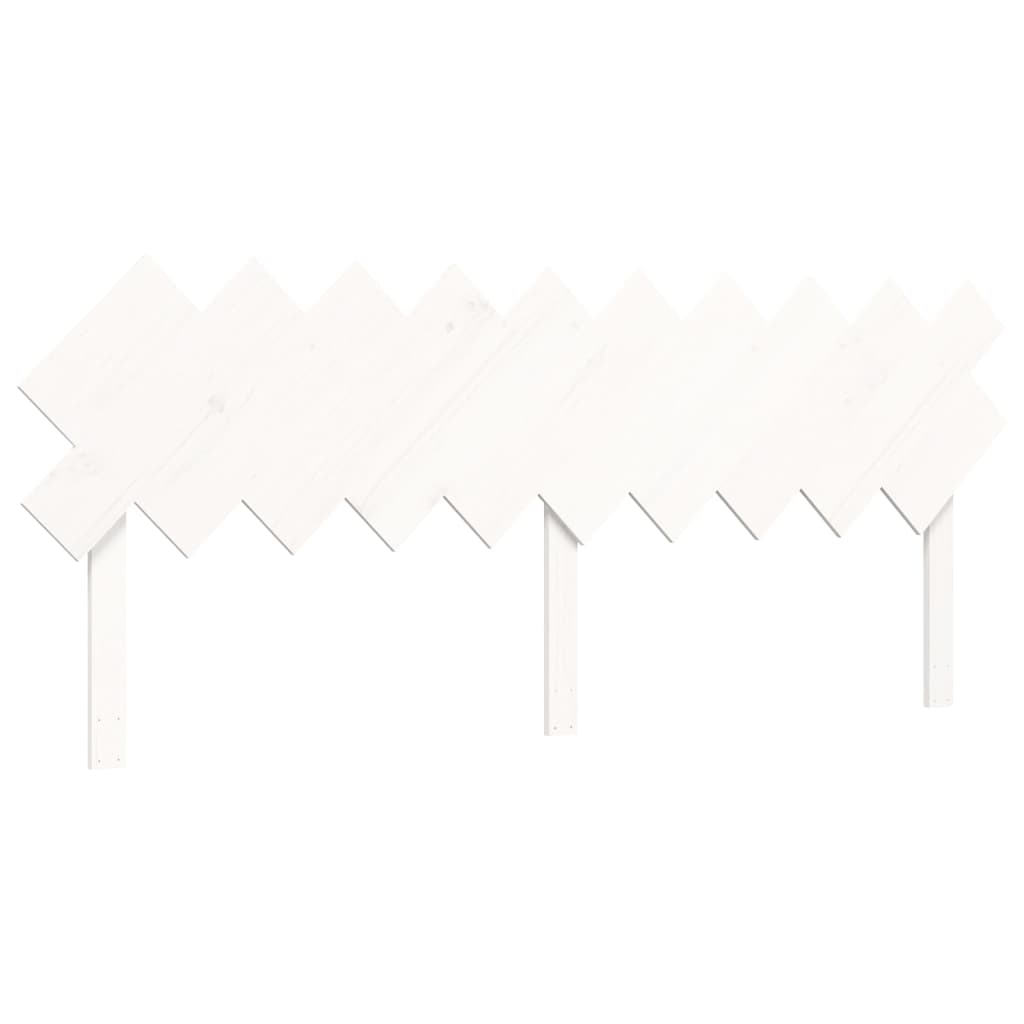 Solid Wood Bed with Headboard White 200 x 200 cm