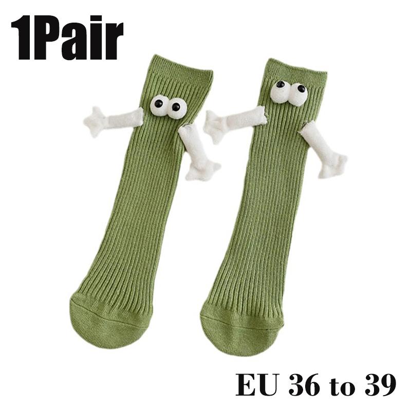 10Pairs Club Celebrity Ins Fashion Funny Creative Magnetic Attraction Hands Black White Cartoon Eyes Couples Sox Socks
