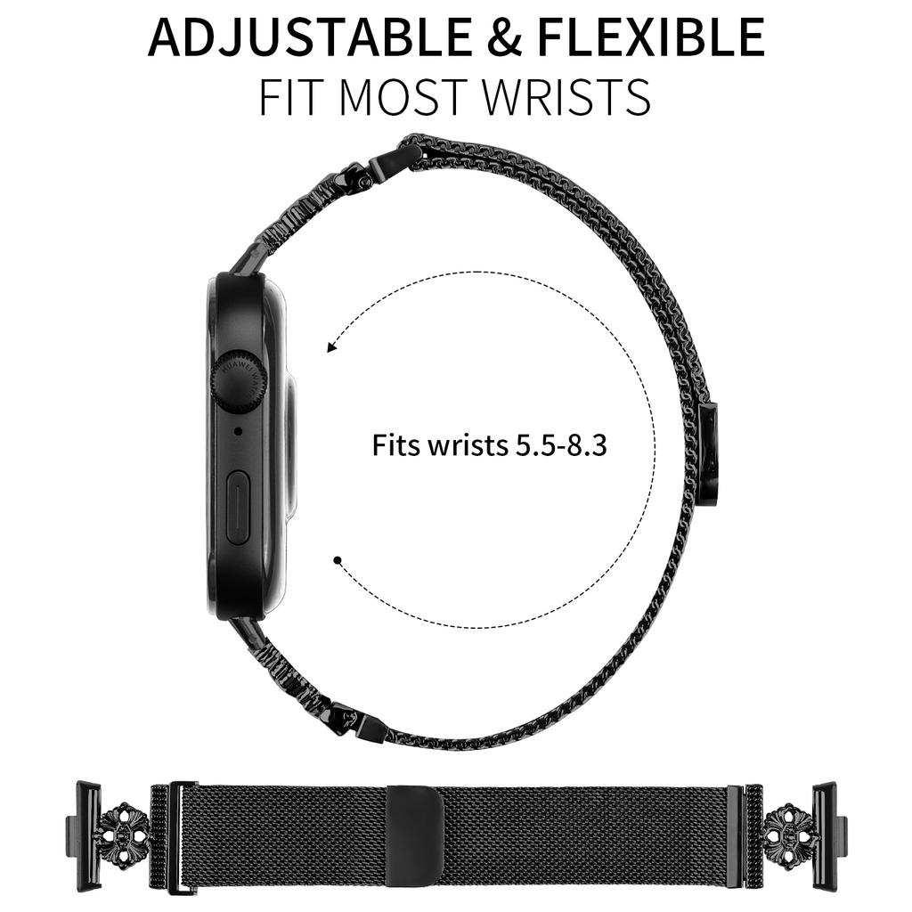 Для Huawei Watch Fit 3 Миланский ремешок Цветок Нержавеющая сталь Магнитный сетчатый ремешок для часов