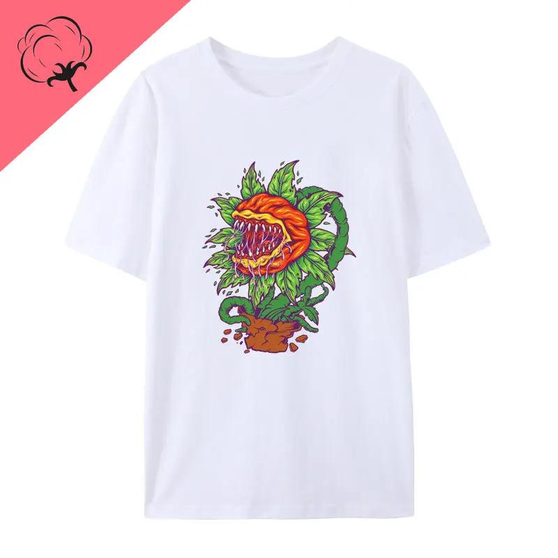 Monster Television Crawling Terror Creature Cotton T Shirt Scary Halloween Street Fashion Clothing Creative Casual Camisetas