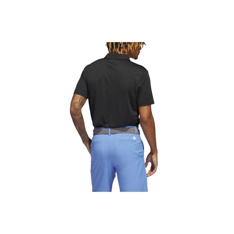 Adidas Однотонная мужская рубашка-поло с логотипом черного цвета IA5446