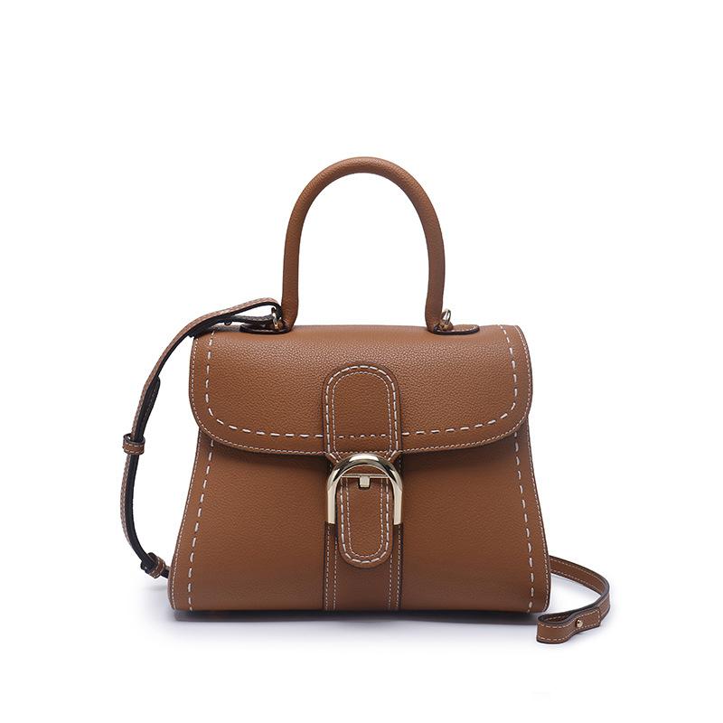 Женская модная сумка-седло из натуральной кожи с прострочкой, высококачественная сумка через плечо в форме подковы