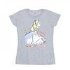 Womens/Ladies Alice In Wonderland Sketch Flowers Cotton T-Shirt