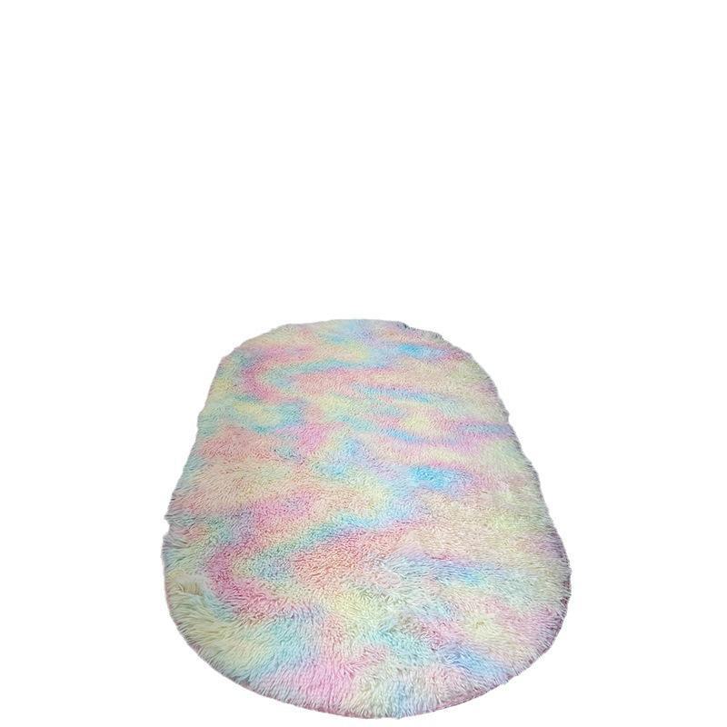 Ковер из плюшевой шерсти и шелка, окрашенный в технике тай-дай, для гостиной, журнального столика, прикроватной тумбочки или дивана.