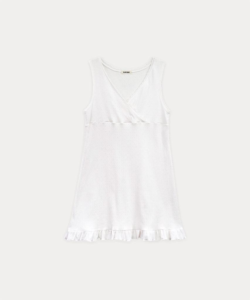 Tabert Lily Eyelet V-Neck Mini Dress - Ivory