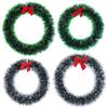 Christmas Hanging Garland 25/30cm with Red Bow Durable Plastic Wreath for Door Wall Window New Year Festive Party Decoration