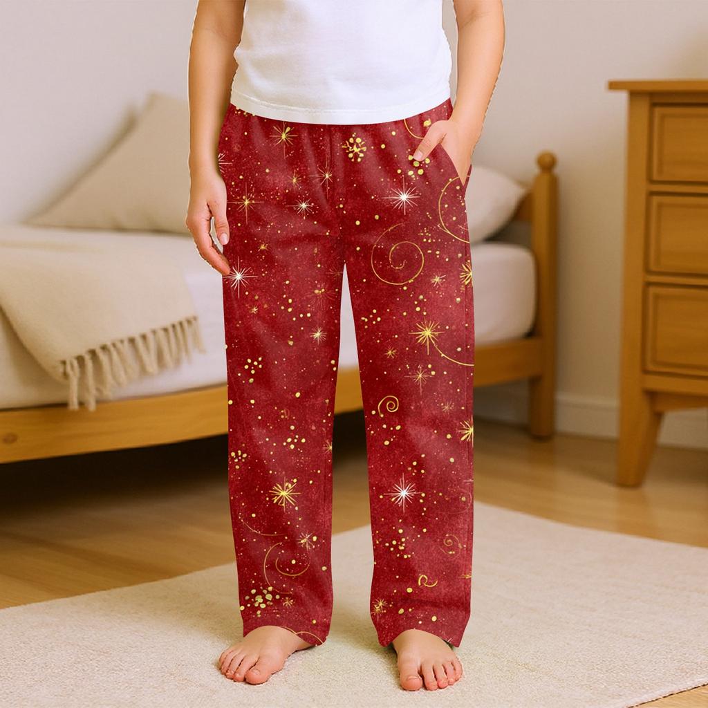Children's Soft Comfortable Pyjama Bottoms Casual  Christmas Print Home Pants