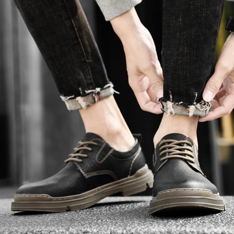 Мужская кожаная повседневная обувь первого слоя, универсальная износостойкая рабочая обувь, нескользящая походная обувь для скалолазания