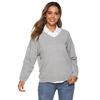Women's Autumn and Winter Solid Colour Simple Knitted V-Neck Pullover Sweater