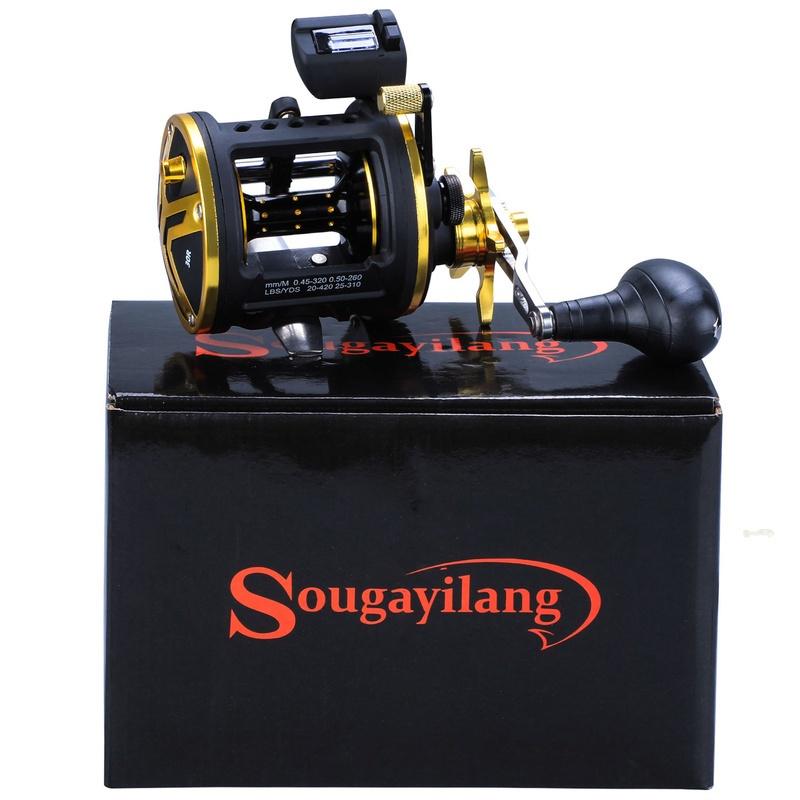 Правосторонняя троллинговая катушка с 6+1 шарикоподшипниками и передаточным числом 4,1:1 для морской рыбалки